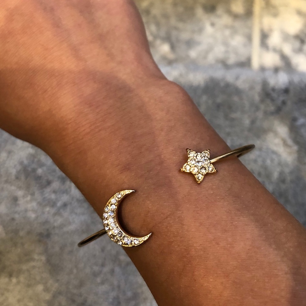 Women’s gold moon and star bracelet